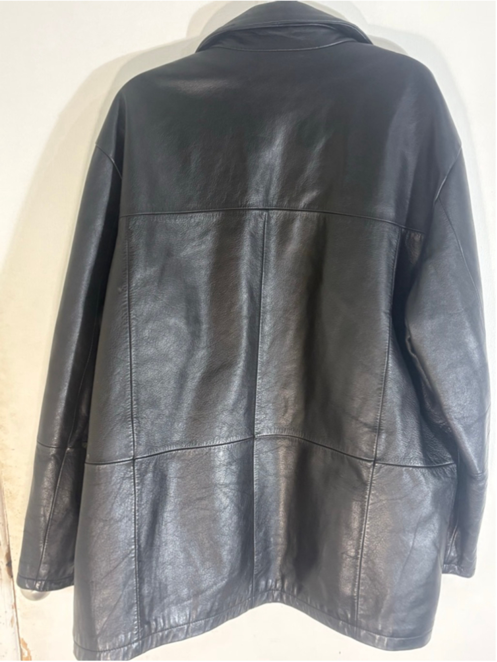 Wilson’s Leather Black Leather Jacket XL Men’s Classic Button Front Coat XL - Picture 4 of 6